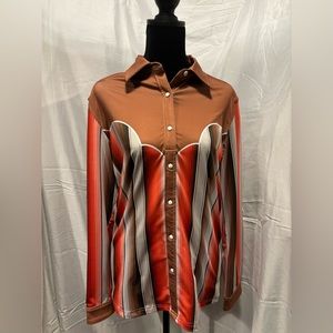 Ranch Dress’n Rodeo Shirt Women’s Brown Serape Medium